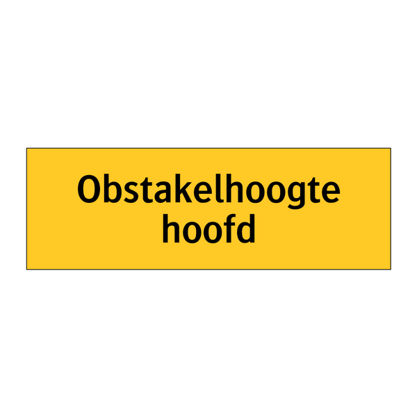 Obstakelhoogte hoofd & Obstakelhoogte hoofd & Obstakelhoogte hoofd & Obstakelhoogte hoofd