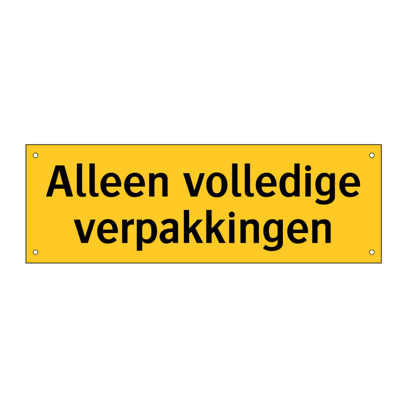 Alleen volledige verpakkingen & Alleen volledige verpakkingen & Alleen volledige verpakkingen