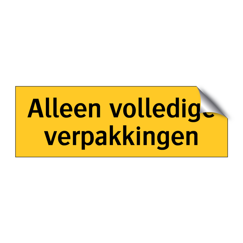 Alleen volledige verpakkingen & Alleen volledige verpakkingen & Alleen volledige verpakkingen