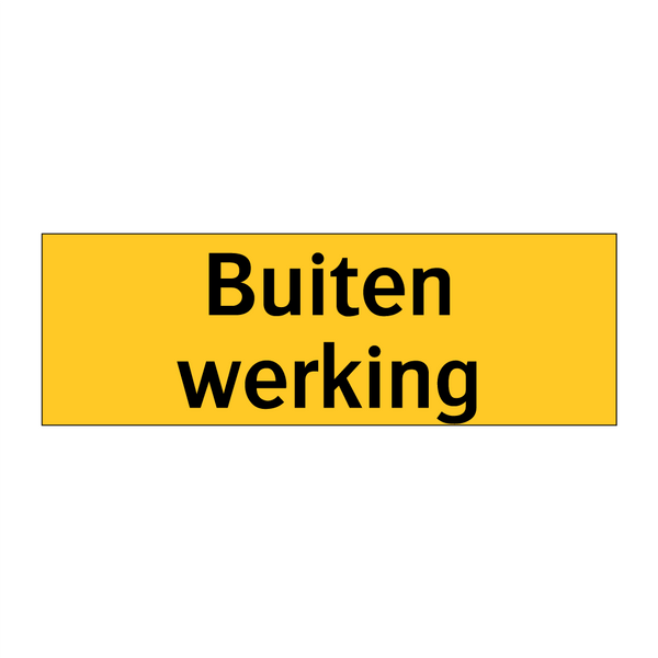 Buiten werking & Buiten werking & Buiten werking & Buiten werking & Buiten werking & Buiten werking