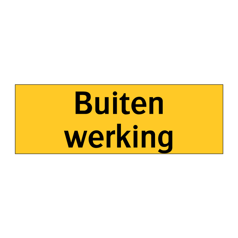 Buiten werking & Buiten werking & Buiten werking & Buiten werking & Buiten werking & Buiten werking