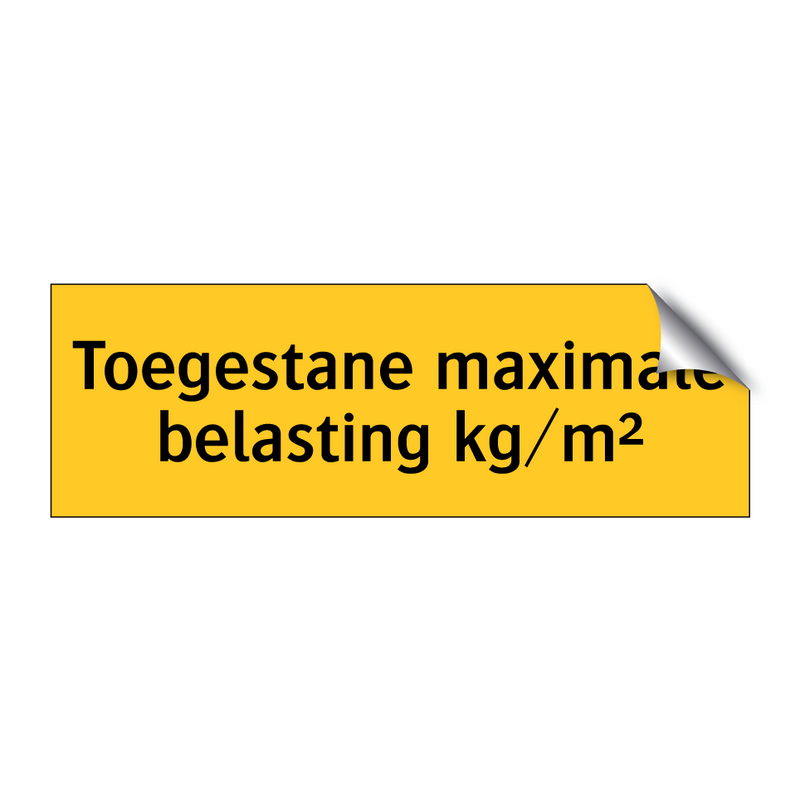 Toegestane maximale belasting kg/m² & Toegestane maximale belasting kg/m²