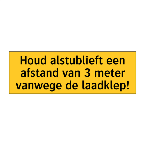 Houd alstublieft een afstand van 3 meter vanwege de /.../