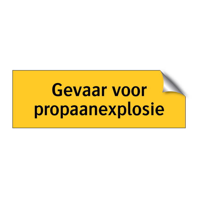 Gevaar voor propaanexplosie & Gevaar voor propaanexplosie & Gevaar voor propaanexplosie