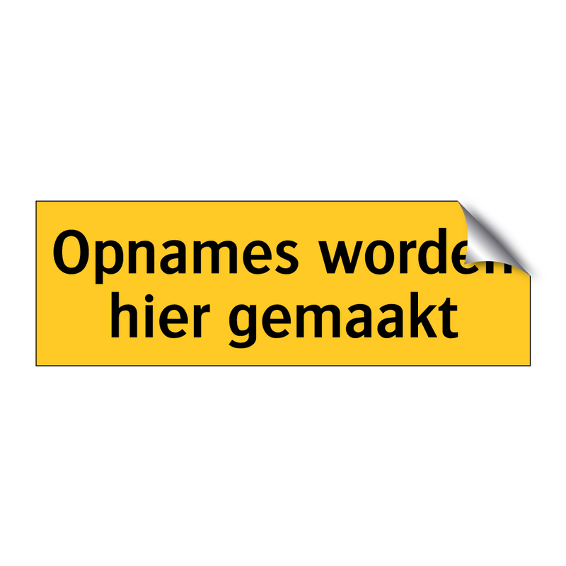 Opnames worden hier gemaakt & Opnames worden hier gemaakt & Opnames worden hier gemaakt