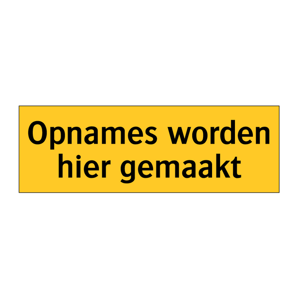 Opnames worden hier gemaakt & Opnames worden hier gemaakt & Opnames worden hier gemaakt