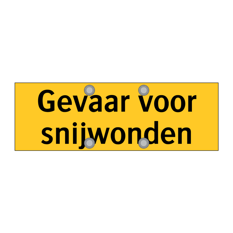 Gevaar voor snijwonden & Gevaar voor snijwonden & Gevaar voor snijwonden