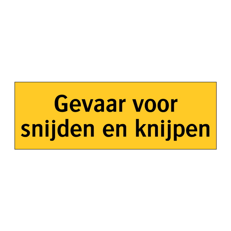 Gevaar voor snijden en knijpen & Gevaar voor snijden en knijpen & Gevaar voor snijden en knijpen