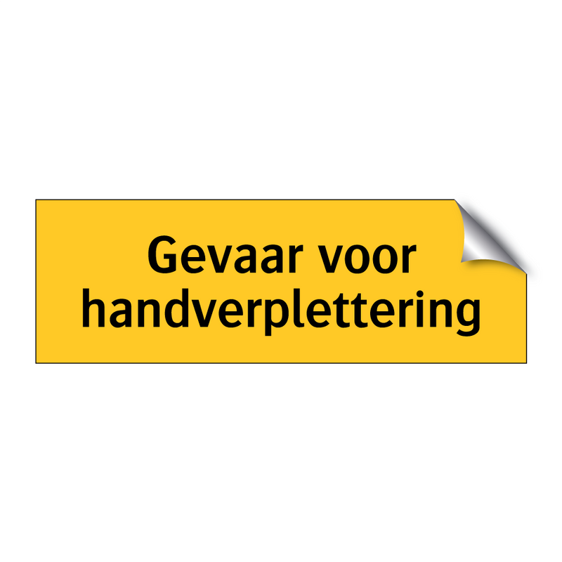 Gevaar voor handverplettering & Gevaar voor handverplettering & Gevaar voor handverplettering