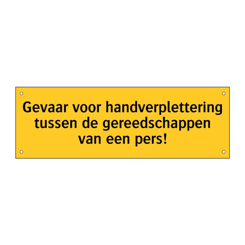 Gevaar voor handverplettering tussen de gereedschappen /.../