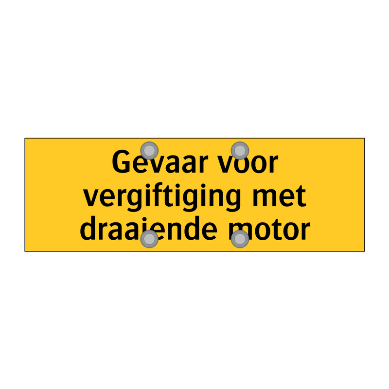 Gevaar voor vergiftiging met draaiende motor & Gevaar voor vergiftiging met draaiende motor