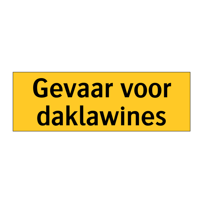 Gevaar voor daklawines & Gevaar voor daklawines & Gevaar voor daklawines & Gevaar voor daklawines