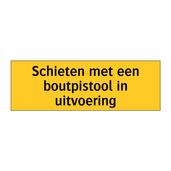 Schieten met een boutpistool in uitvoering & Schieten met een boutpistool in uitvoering