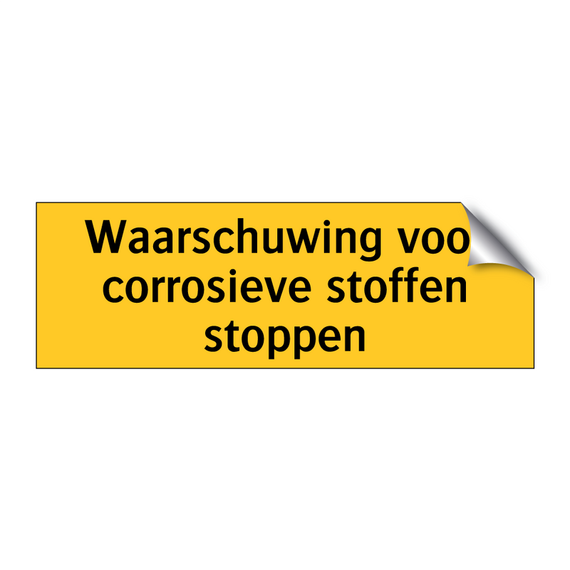 Waarschuwing voor corrosieve stoffen stoppen & Waarschuwing voor corrosieve stoffen stoppen