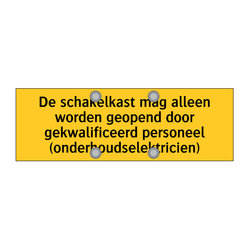 De schakelkast mag alleen worden geopend door /.../