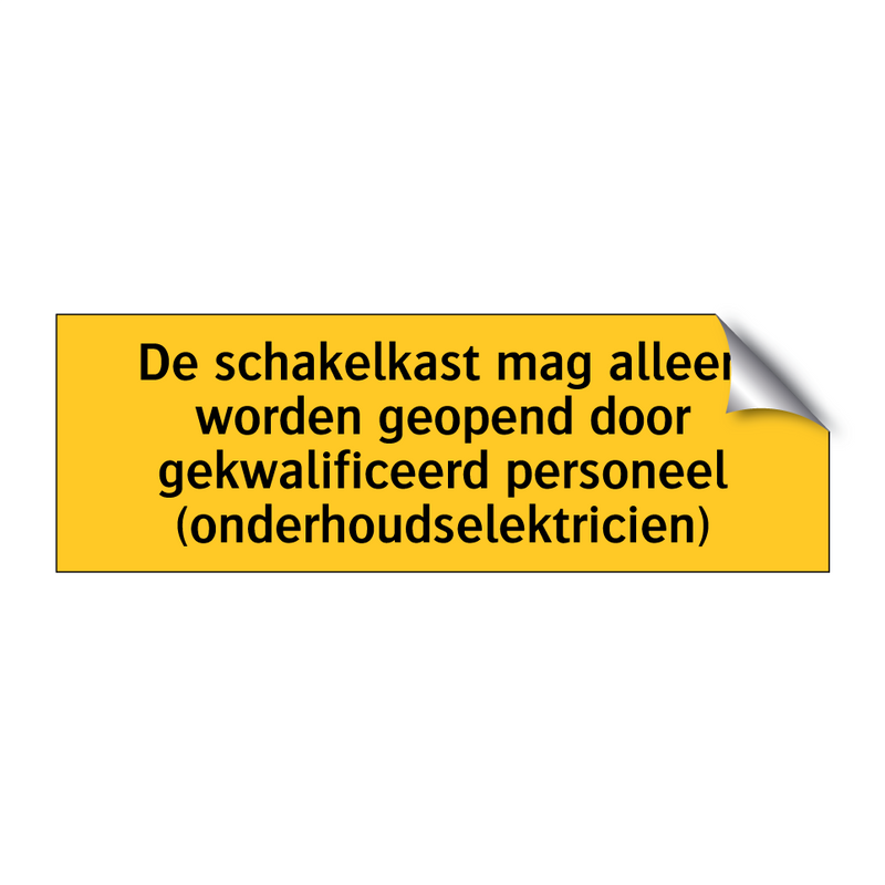 De schakelkast mag alleen worden geopend door /.../