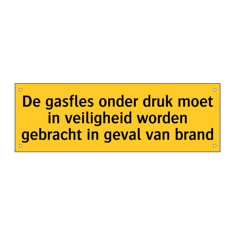 De gasfles onder druk moet in veiligheid worden /.../