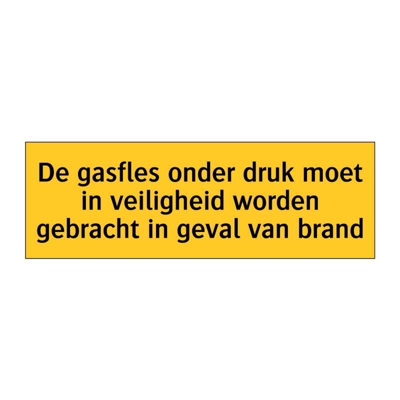 De gasfles onder druk moet in veiligheid worden /.../