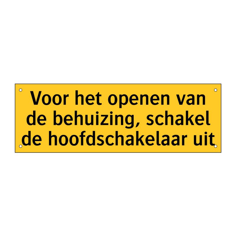 Voor het openen van de behuizing, schakel de /.../