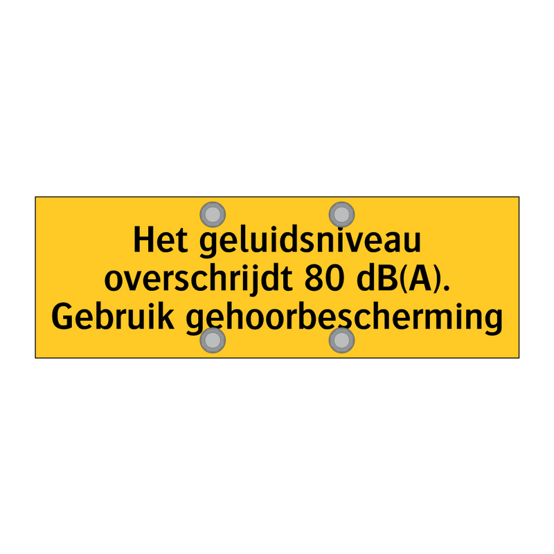 Het geluidsniveau overschrijdt 80 dB(A). Gebruik /.../