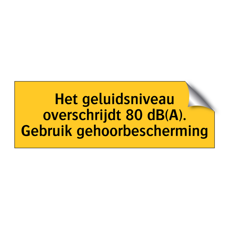 Het geluidsniveau overschrijdt 80 dB(A). Gebruik /.../