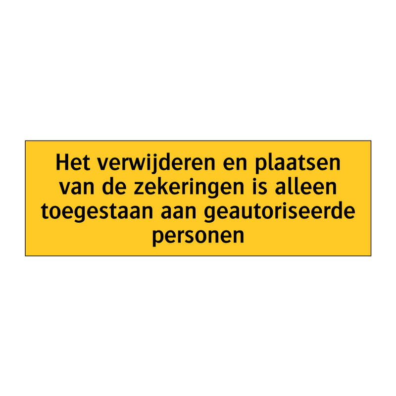 Het verwijderen en plaatsen van de zekeringen is /.../