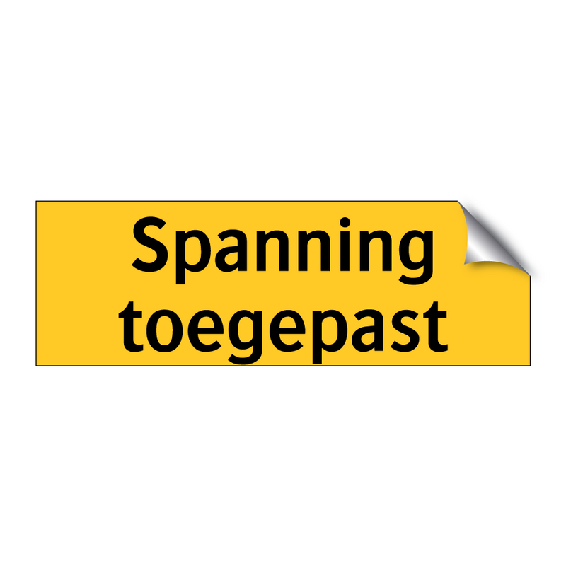 Spanning toegepast & Spanning toegepast & Spanning toegepast & Spanning toegepast