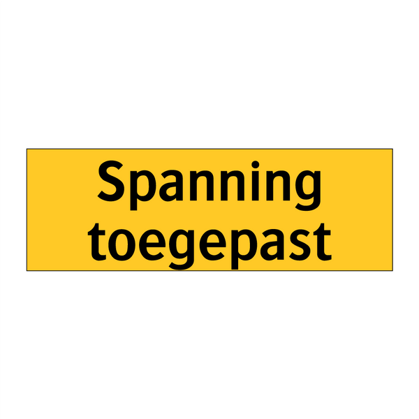 Spanning toegepast & Spanning toegepast & Spanning toegepast & Spanning toegepast