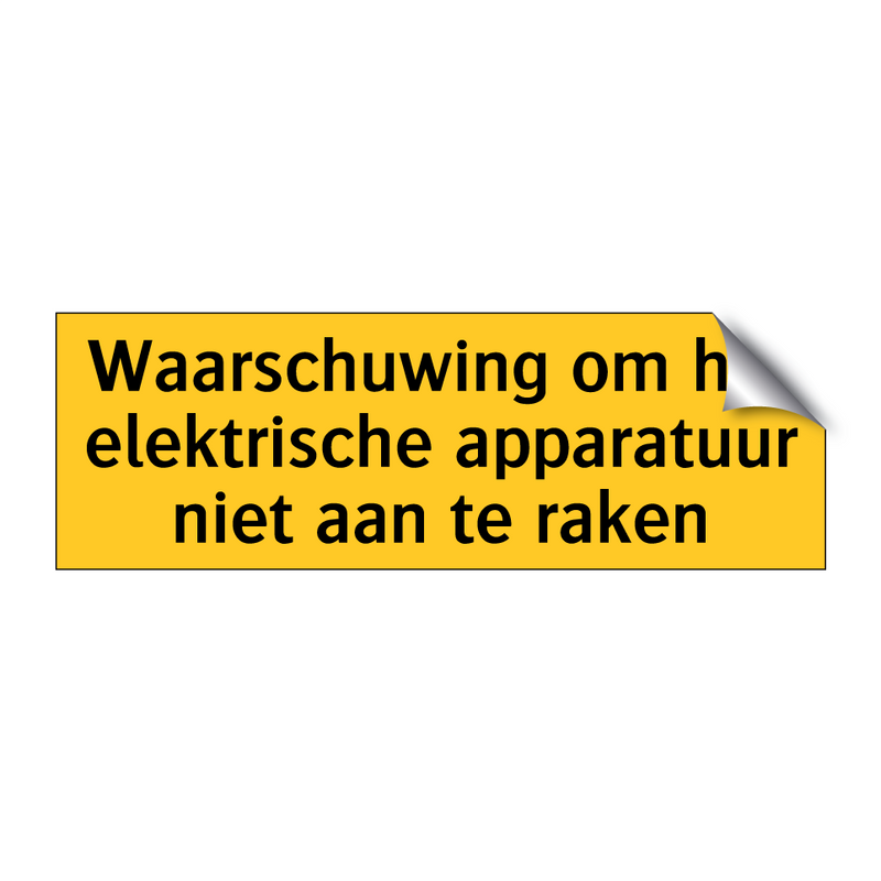 Waarschuwing om het elektrische apparatuur niet aan te /.../