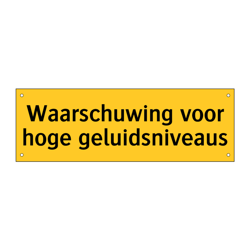 Waarschuwing voor hoge geluidsniveaus & Waarschuwing voor hoge geluidsniveaus