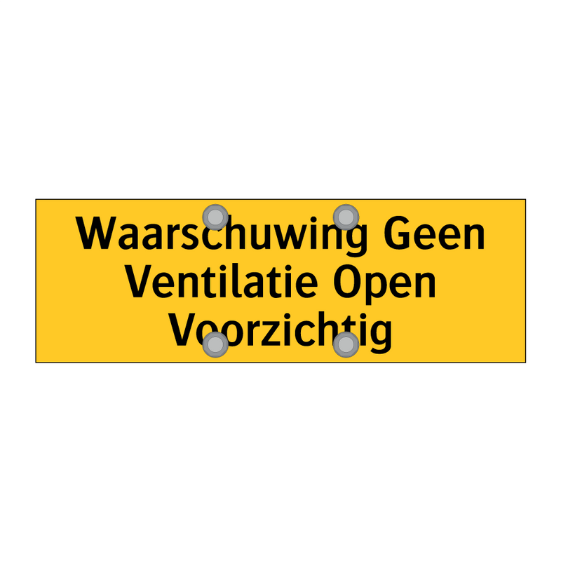 Waarschuwing Geen Ventilatie Open Voorzichtig & Waarschuwing Geen Ventilatie Open Voorzichtig