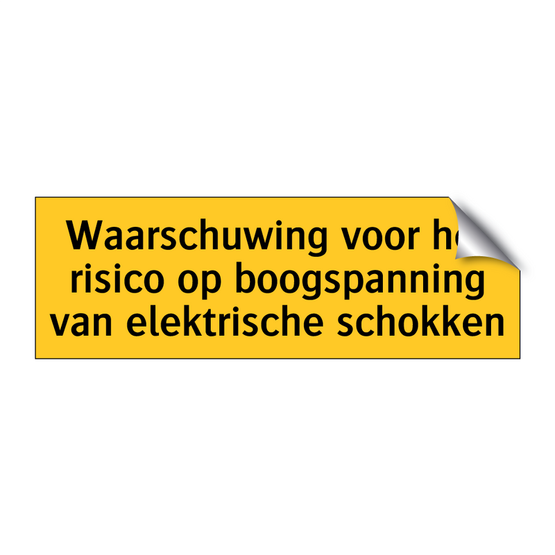 Waarschuwing voor het risico op boogspanning van /.../