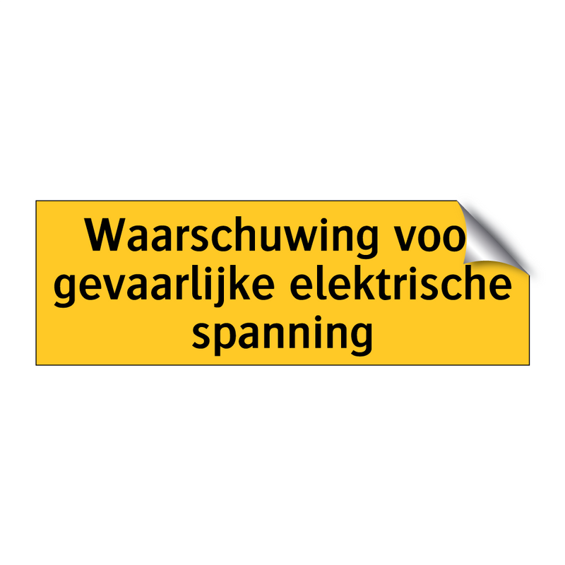 Waarschuwing voor gevaarlijke elektrische spanning