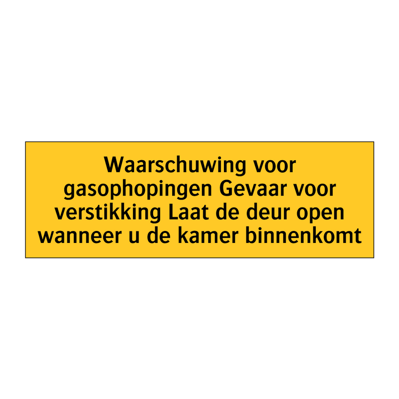 Waarschuwing voor gasophopingen Gevaar voor /.../