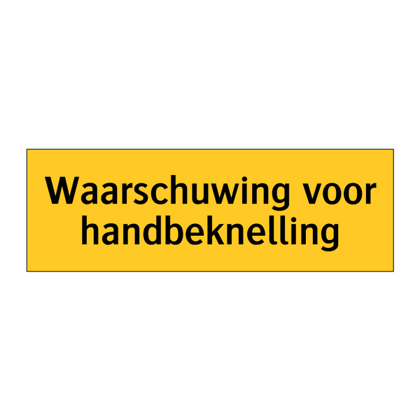 Waarschuwing voor handbeknelling & Waarschuwing voor handbeknelling