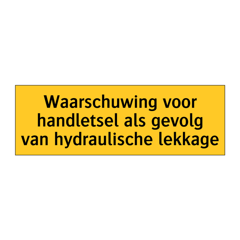 Waarschuwing voor handletsel als gevolg van /.../