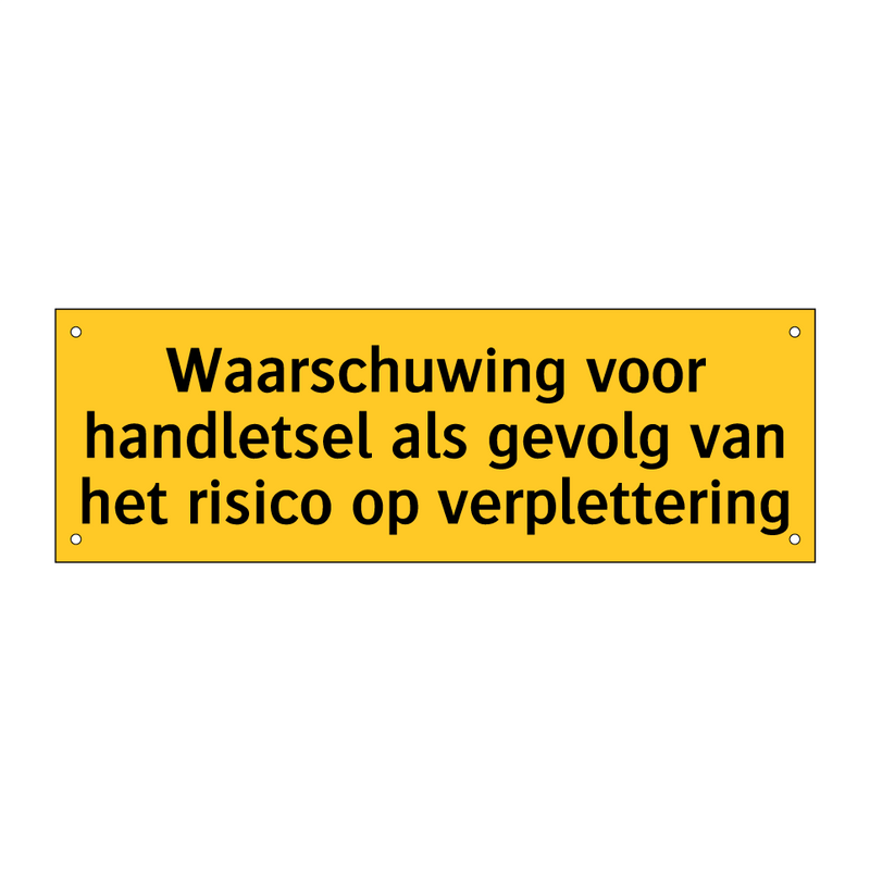 Waarschuwing voor handletsel als gevolg van het risico /.../