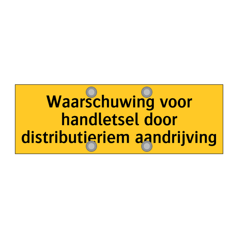 Waarschuwing voor handletsel door distributieriem /.../