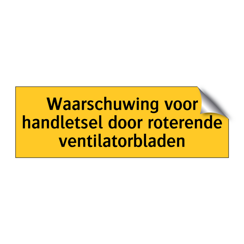 Waarschuwing voor handletsel door roterende /.../