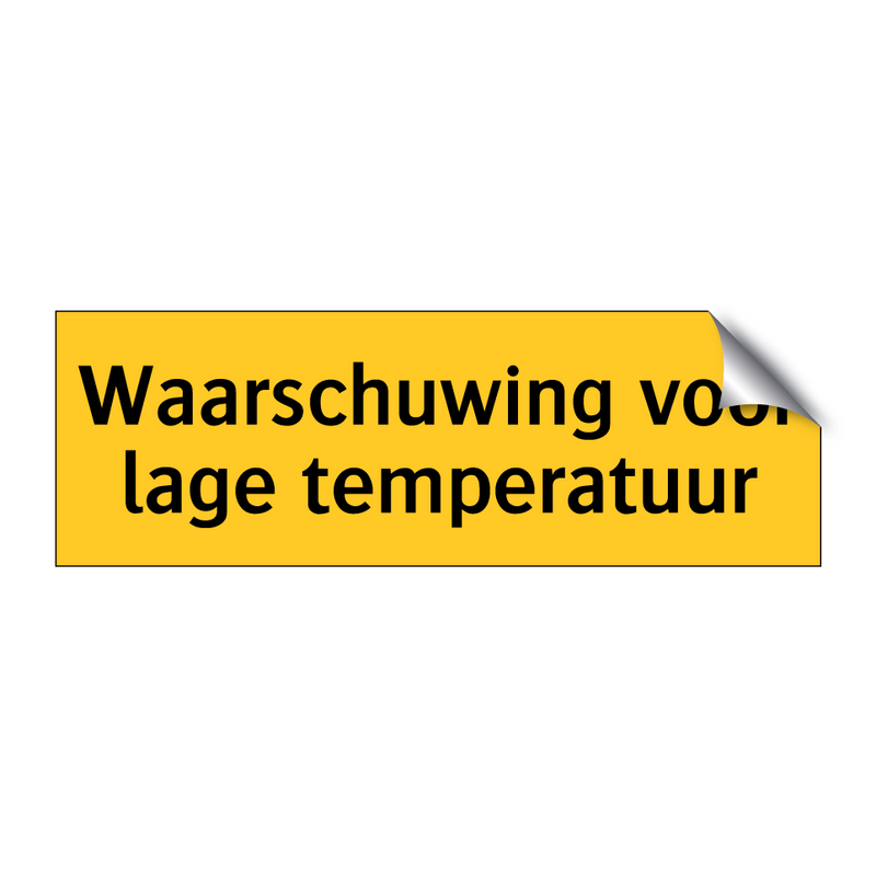 Waarschuwing voor lage temperatuur & Waarschuwing voor lage temperatuur