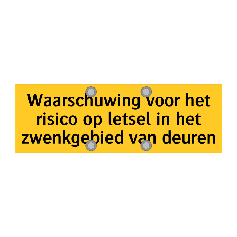 Waarschuwing voor het risico op letsel in het /.../