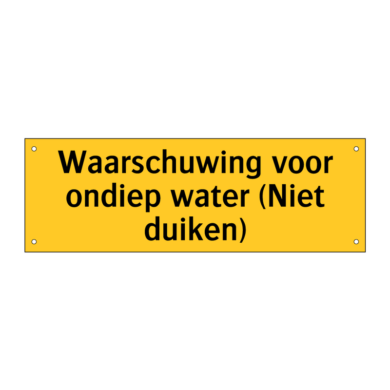 Waarschuwing voor ondiep water (Niet duiken) & Waarschuwing voor ondiep water (Niet duiken)