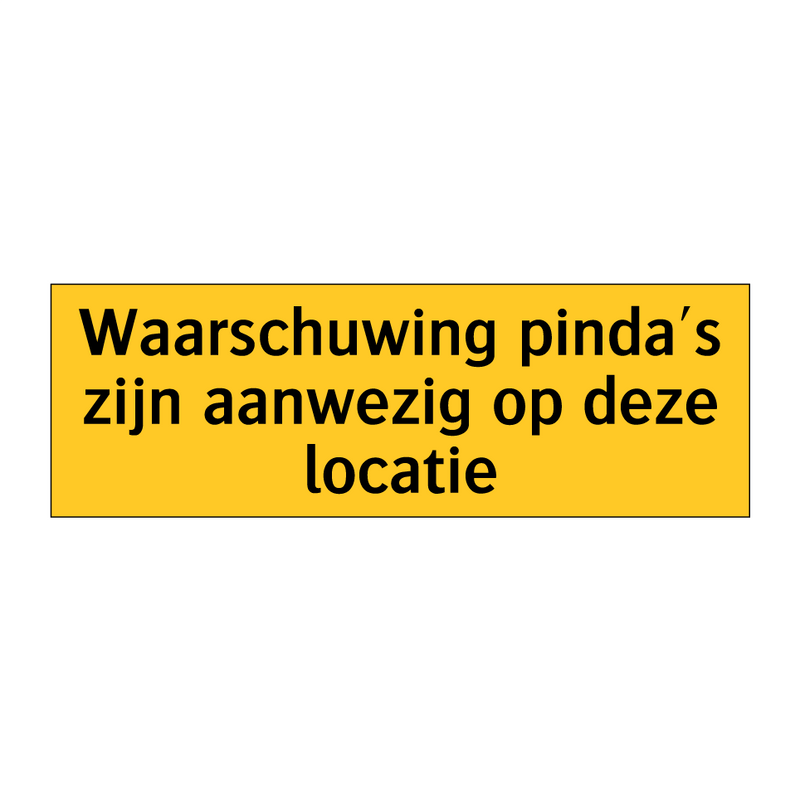 Waarschuwing pinda's zijn aanwezig op deze locatie