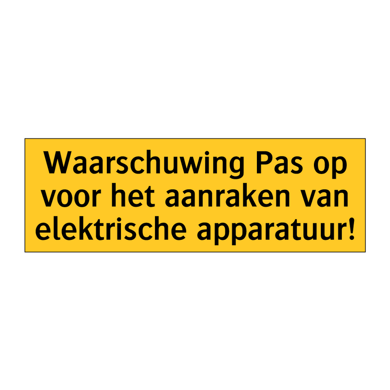 Waarschuwing Pas op voor het aanraken van elektrische /.../