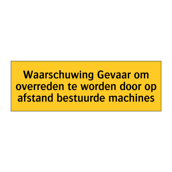 Waarschuwing Gevaar om overreden te worden door op /.../