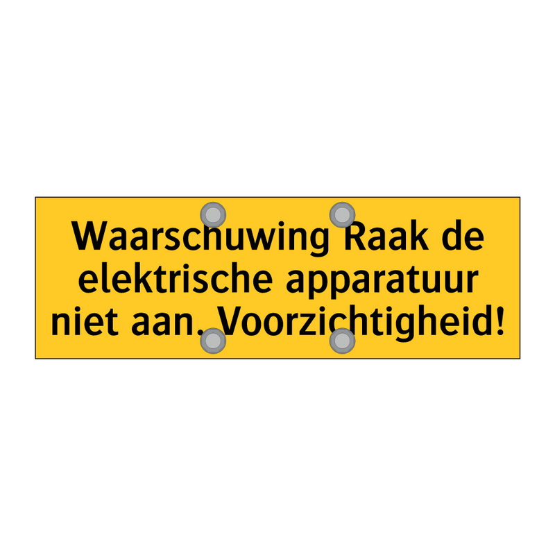 Waarschuwing Raak de elektrische apparatuur niet aan. /.../