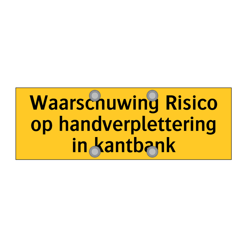 Waarschuwing Risico op handverplettering in kantbank