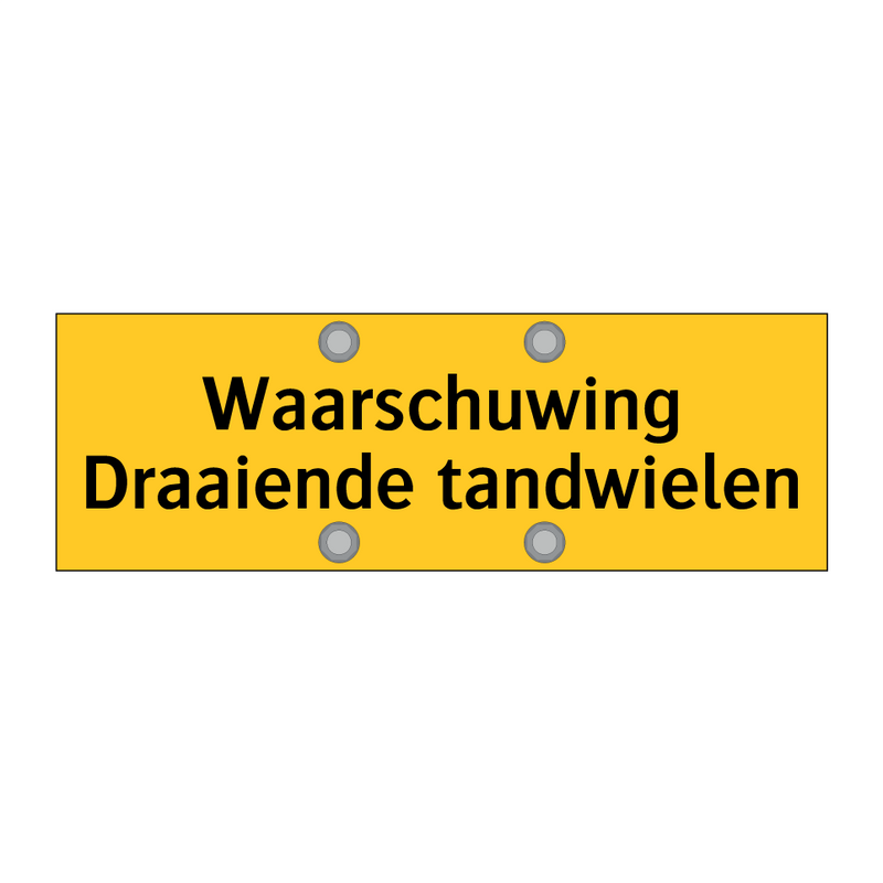 Waarschuwing Draaiende tandwielen & Waarschuwing Draaiende tandwielen