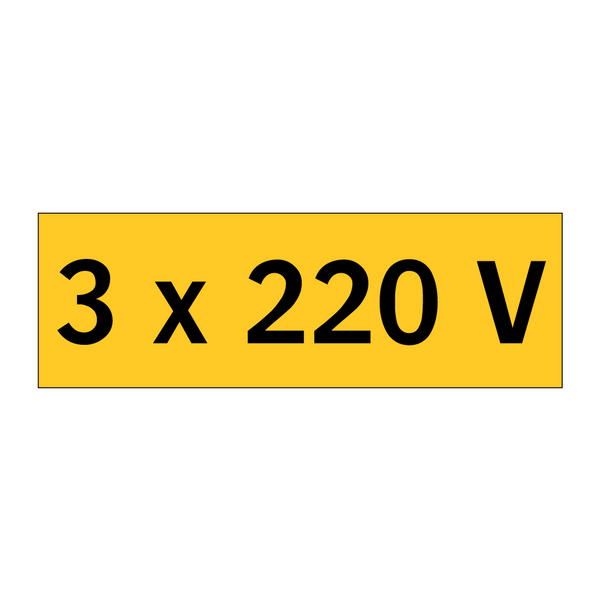 3 x 220 V & 3 x 220 V & 3 x 220 V & 3 x 220 V & 3 x 220 V & 3 x 220 V & 3 x 220 V & 3 x 220 V