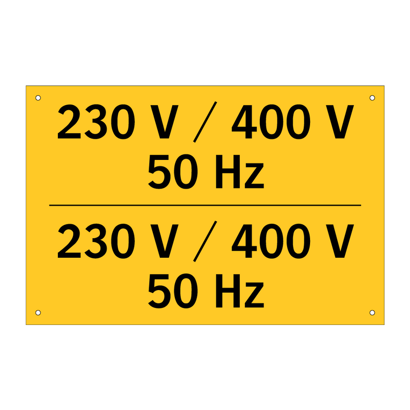 230 V / 400 V 50 Hz & 230 V / 400 V 50 Hz & 230 V / 400 V 50 Hz & 230 V / 400 V 50 Hz